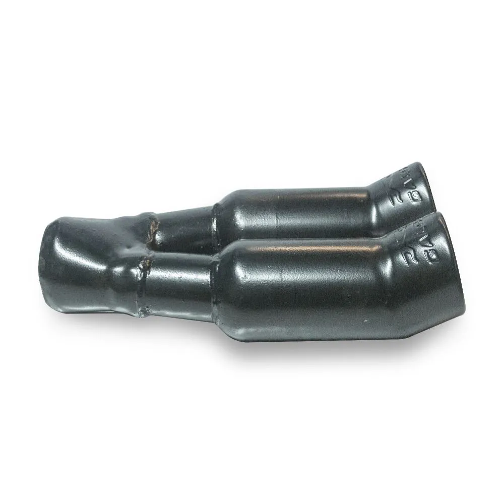 Terminal Dual Sesgada Engargolada de 2 1/2″ y 3″ Color Negro - miniatura 2